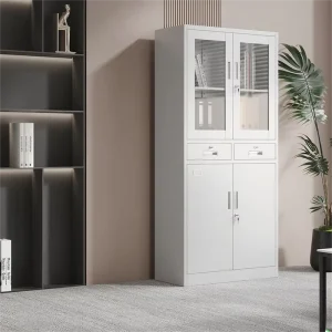 4 Tier Steel Storage Cabinet Lockable Swing Door Adjustable Metal File for Medicine for Workshop Use Archivad Iron File Cupboard