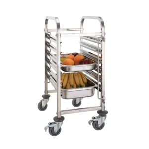 4 Tier Wheeled Mobile Stainless Steel Mobile Bakery Rack Trolley Tray Trolley for Commercial Kitchen