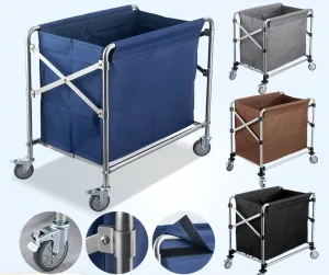 4 Wheel Multifunctional Hotel Linen Trolley Cart for Housekeeping and Cleaning Services Hotel Supplies