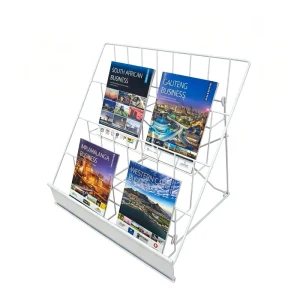 4 tier Foldable Metal Display Rack Desktop CD magazine book Organizer Space saving Iron Countertop Display Stand