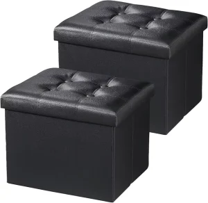 43*33*33cm PVC Leather Coffee Table Folding Button Homeuse Foot Rest Living Room Furniture Storage Footstool Bench Stool Ottoman