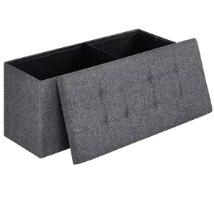 43 Inches Fabric Folding Storage Ottoman Bench Footrest End Bed Chest Load 660 lb Living Room Bedroom