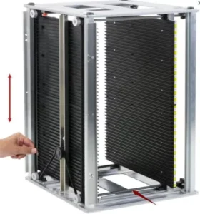 460*400*563mm ESD Metal PCB Transport Holder Belt Adjustment Anti Static PCB Magazine Rack