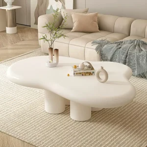 47.24” Nordic Curved Coffee Table Irregular Household Table