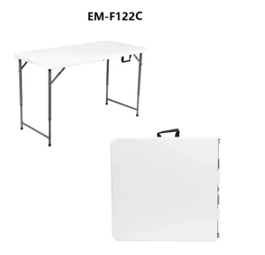 4FT Modern Lightweight HDPE Adjustable Height Folding Table Stackable Design for Outdoor Courtyard Banquet Events Commercial Use