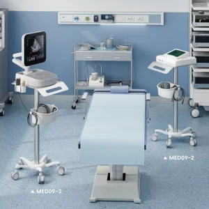5 Casters Medical Equipment Cart Rolling Hospital Trolley Mobile Patient Care Emergency Med Workstation for ECG With Basket