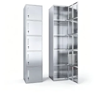 5 Door Modern Freestanding Locker Cabinet Wardrobe with Large Capacity Shelves for Home Bedroom Furniture