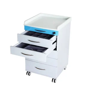 5 Drawers Mobile Steel Medical Cabinet Pedestal Cabinet Silent Wheels Hospital Office Nursing Station Storage