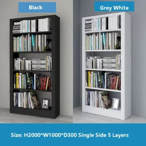 5 Layer School Bookshelf Double Side Library Bookcase Storage Library Bookshelf 5 Tier Heavy Duty Metal Book Shelf