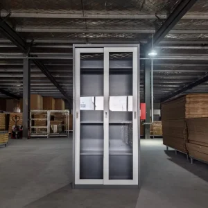 5 Layers Lockable Office Filing Cabinet with Glass Sliding Doors Customize Document Storage Metal File Cabinet