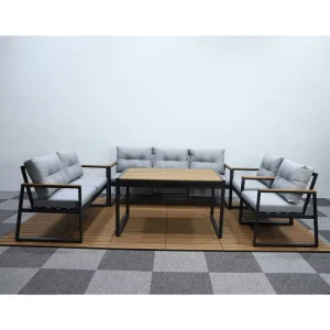 5 Pieces Modern Design Hotel Farmhouse Patio Waterproof Garden Sofa Set Outdoor Furniture with Metal and Aluminium Frame