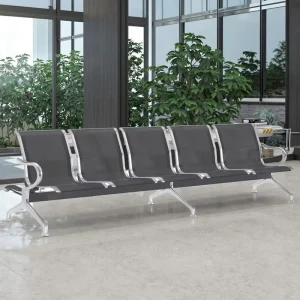5-Seater Airport Mall Hotel Reception Chair Outdoor Office and School Bench Stainless Steel Hospital Waiting Chair