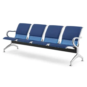 5 Seater Hospital Waiting Chair Chrome Plated Steel Public Seating Bench for Clinic Reception and Medical Waiting Area