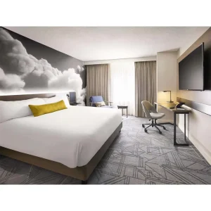 5 Star Hotel Room Furniture Solid Oak Wood Bedroom Set Commercial Luxury for Hotel Renovation Projects