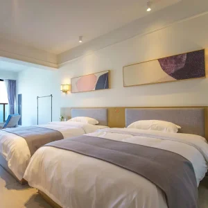 5 Star Luxury Hotel Bedroom Furniture Sets Modern Melamine OEM for Commercial Projects Apartments Turnkey Wood