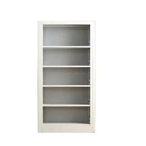 5 Tier Bookshelf White Factory Sale Steel Library Bookshelf Office Home Bookcase