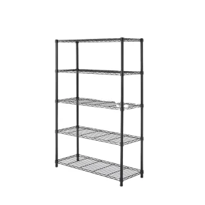 5 Tier Mobile Metal Shelf Organization Heavy Duty Wire Shelving Unit Metal Storage Shelf