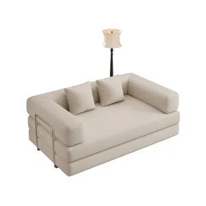 59.0 Inch Convertible 4 in 1 Tufted Reclining Futon Sofa Bed Ergonomic Back High Density Foam Corduroy Cover No Assembly 2 Seat
