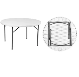 5FT Round Table with HDPE Top for Outdoor Furniture