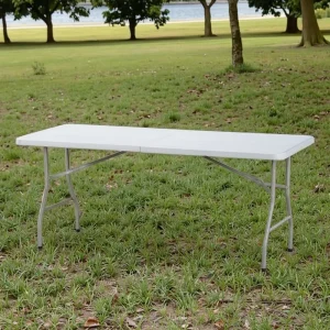5ft Plastic Folding Dining Table Set Fast Shipping Easy Foldable Portable for Hotel Bedroom Hospital Entry Modern