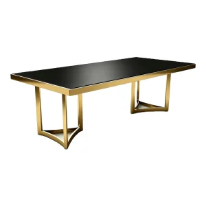 5m Luxury Long Black and Gold Wedding Banquet Event Dining Table