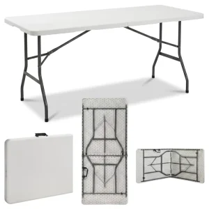 6 Foot Durable Lightweight Folding Table HDPE Modern Design for Hotel Villa Outdoor Dining Events