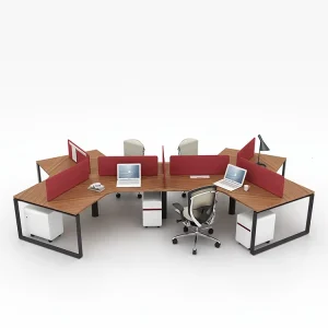 6 Person Team Work Desk Computer Laptop Offices Furniture Table Set Desktop Partition Work Station Office Desks