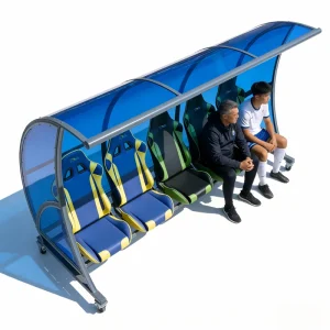 6 Seat Polycarbonate Aluminum Frame Football Team Shelter Player Dugout Soccer Substitute Bench with factory price