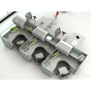 6 Seater L-Shaped Modular Office Workstation Cubicle Modern Aluminum Staff Computer Desk Warehouse Hospital