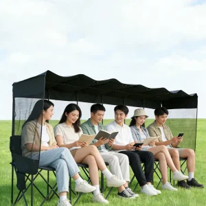 6 Seats Folding Soccer Bench Chair Portable Team Sports Sideline Bench for Football Camp Events Outdoor Seating with Storage Bag