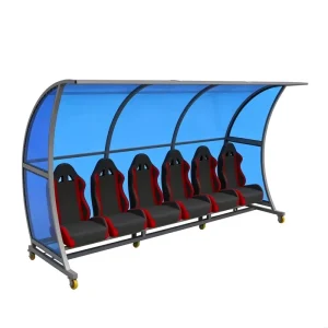 6 Seats VIP Substitute Bench Powder Coated Galvanized Steel Dugout Shelter for Soccer Stadium