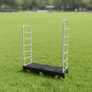 6 Wheel Industrial Steel Diamond Platform Narrow U Boat Cash Carry Trolley 500kg Capacity Powder Coated for Manufacturing
