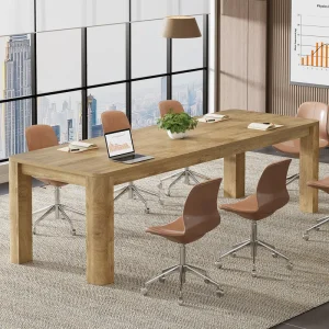 6.56 ft Modern Meeting Table With Sturdy Legs Large Business Workstation Boardroom Desk For Office Conference Room