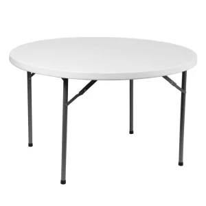 60 Inch White HDPE Plastic Folding Table Lightweight Modern Hospital Outdoor Hotel Banquet Wedding Dining Events
