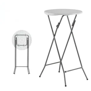 60cm Outdoor Blow Molded Folding Round Table Plastic Bar Table Banquet Round Table Training Camping Table