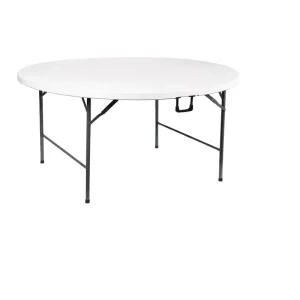 6FT Modern Lightweight Round Dining Table with HDPE Top for Outdoor Use