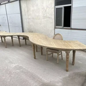 6ft 183*91cm Custom Color Modern Luxury Wooden Heavy Duty s Shape Dining Wedding Solid Wood Serpentine Table