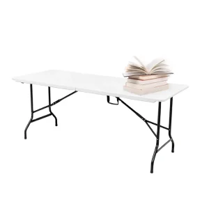 6ft Folding Plastic Tables Rectangular Lightweight Folding Dining Table for Party
