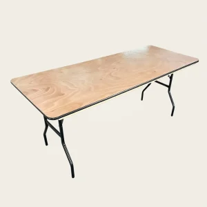 6ft Long Foldable Plywood Modern Trestle Dining Table with Panel Design Portable Eco Friendly for Home Hotel Use