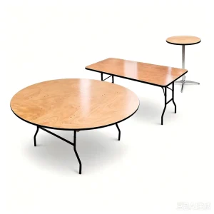 6ft Round Folding Table for Hotel Banquets and Weddings Commercial Restaurant Wood Furniture for 10 Seaters