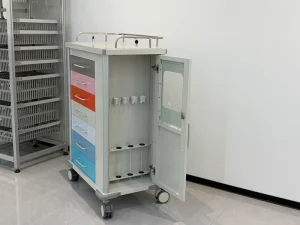 7 Color Drawers Airway Management Trolley Steel Frame Hydraulic Hinge Endoscope Cabinet Silent Brake Wheels Anesthesia Cart