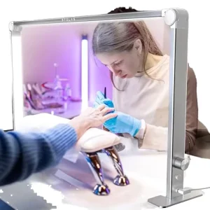 750mm LED Manicure Nail Desk Lamp Tattoo Lash Light Square Half Moon Light Nail Table Lamp for Lash Extensions