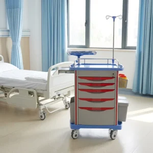 750mm Medical Hospital Furniture ABS Ambulance Emergency Carts with Complete Accessories