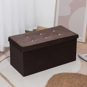 76*38*38cm Long Modern Home Use Living Room Bedroom Entryway Hallway Foldable Storage Stool Ottoman Bench