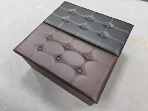 76 cm 30 Inch Faux Leather Foldable Storage Ottoman with Customized Color Modern Bedroom Living Room Footrest Bench