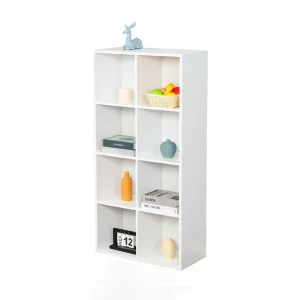 8-Cube Modern Freestanding Wood Bookcase Bookshelf Storage Shelf