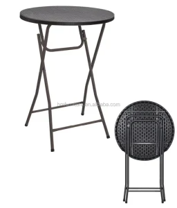 80CM Chocolate Modern Foldable Bar Cocktail Table with Plastic Surface for Outdoor Furniture Use in Park Courtyard & School