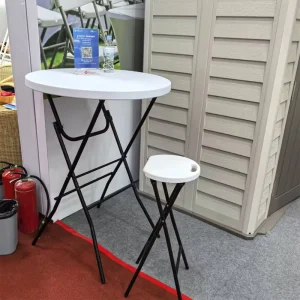 80X110cm Top Special Party Tables White Plastic Round Bar Folded Tables for Living Room Bistro Hotel