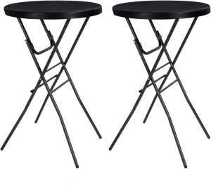 80cm 32in 110cm Height Portable Party Events Folding Bar Catering Black Cocktail Outdoor Foldable Bar Table
