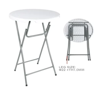 80cm Durable Modern Outdoor Foldable HDPE Plastic Round Bar Cocktail Table Portable for Events Parties Courtyard & Hotel Use